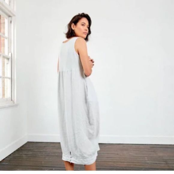 Women’s Montaigne Italian Linen Luca Forest Green Dress One Size Fits All - Picture 4 of 13